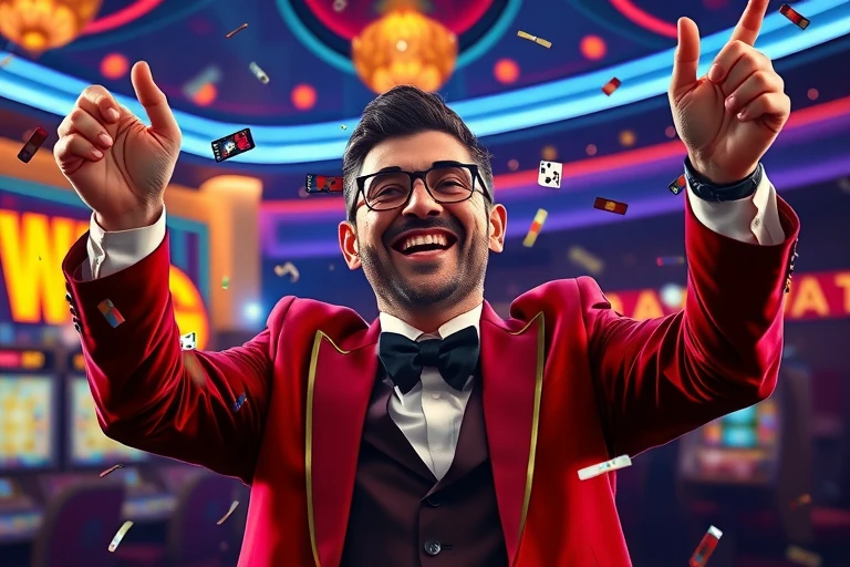 Mutlu casino oyuncusu